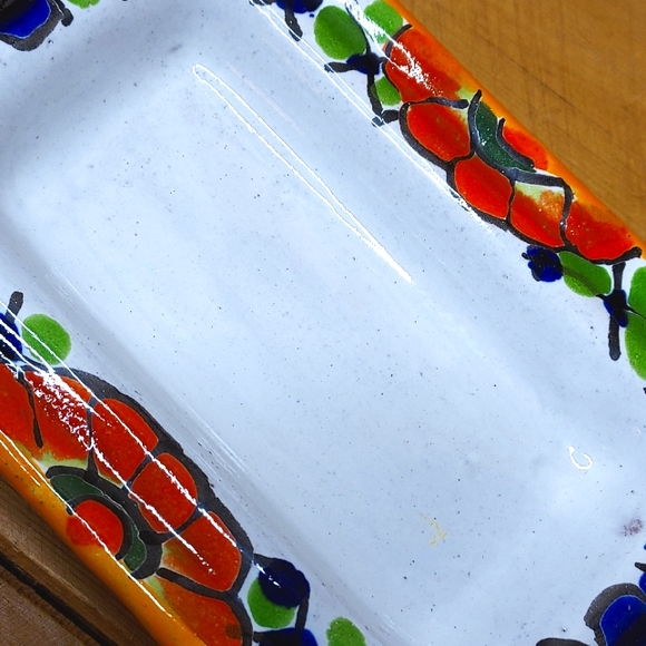 TALAVERA Mexico VERY Colorful Butter Dish - Picture 9 of 9